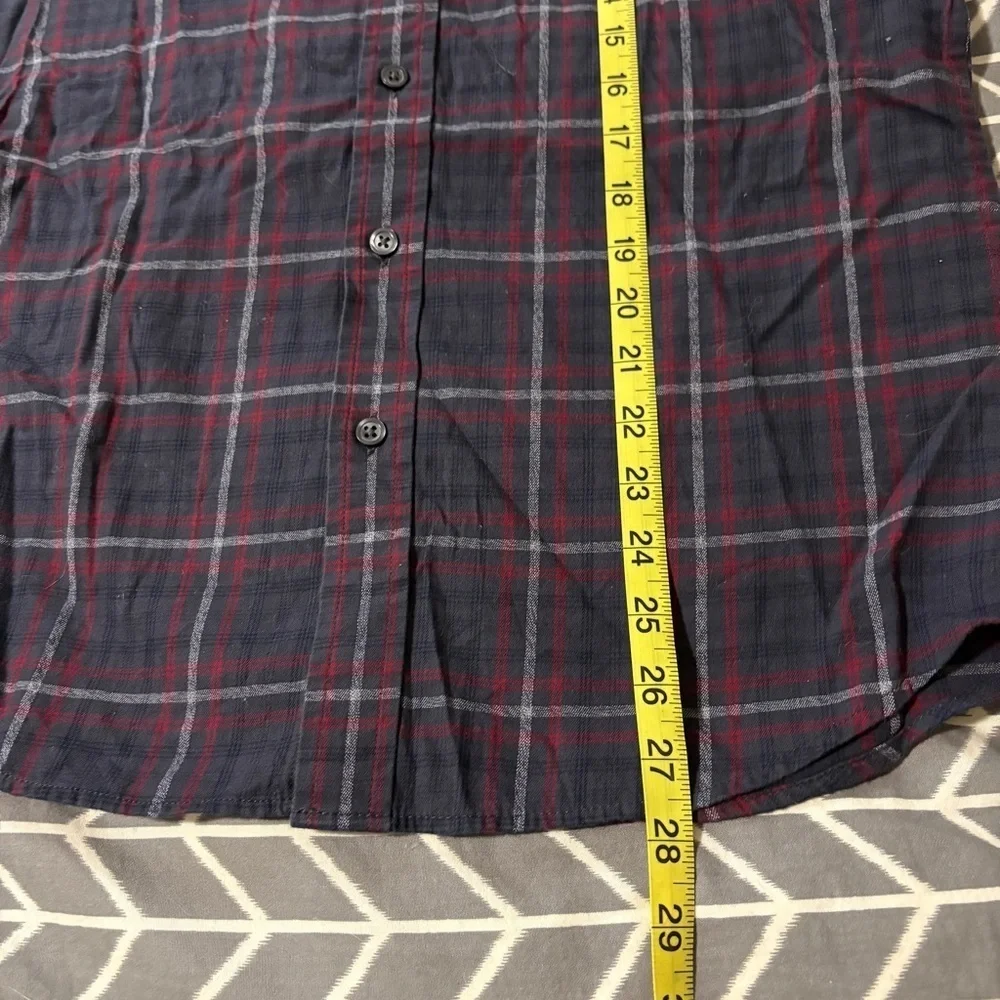 Banana Republic Men’s Button Down Untucked Fit Plaid Shirt Size Small Gray Red